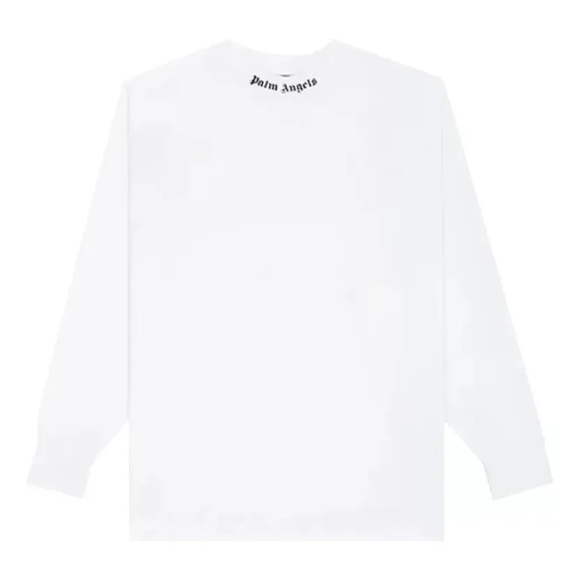 Palm Angels SS21 Classic Logo Over Long-Sleeve T-shirt 'White Black' PMAB001R21JER0010110 sold by KicksCrew