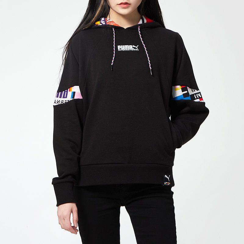 (WMNS) Puma International Hoodie 'Black White' 531351-01 sold by KicksCrew product image thumbnail 3
