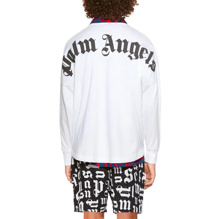Palm Angels SS21 Classic Logo Over Long-Sleeve T-shirt 'White Black' PMAB001R21JER0010110 sold by KicksCrew product image thumbnail 4