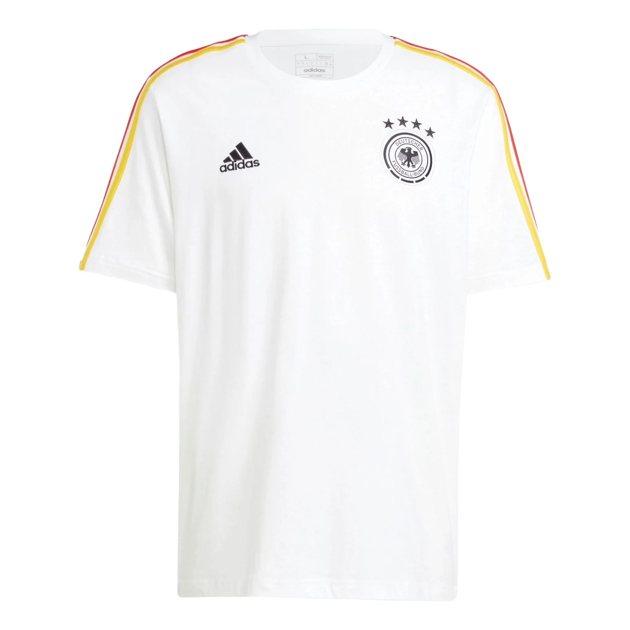 adidas Germany DNA 3-Stripes Football T-shirt Asia Sizing 'White' IU2082 sold by KicksCrew