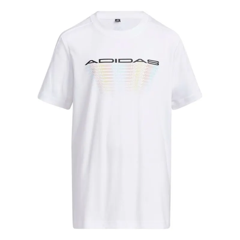 (GS) adidas Silk T-Shirt 'White Black' HE2564 sold by KicksCrew