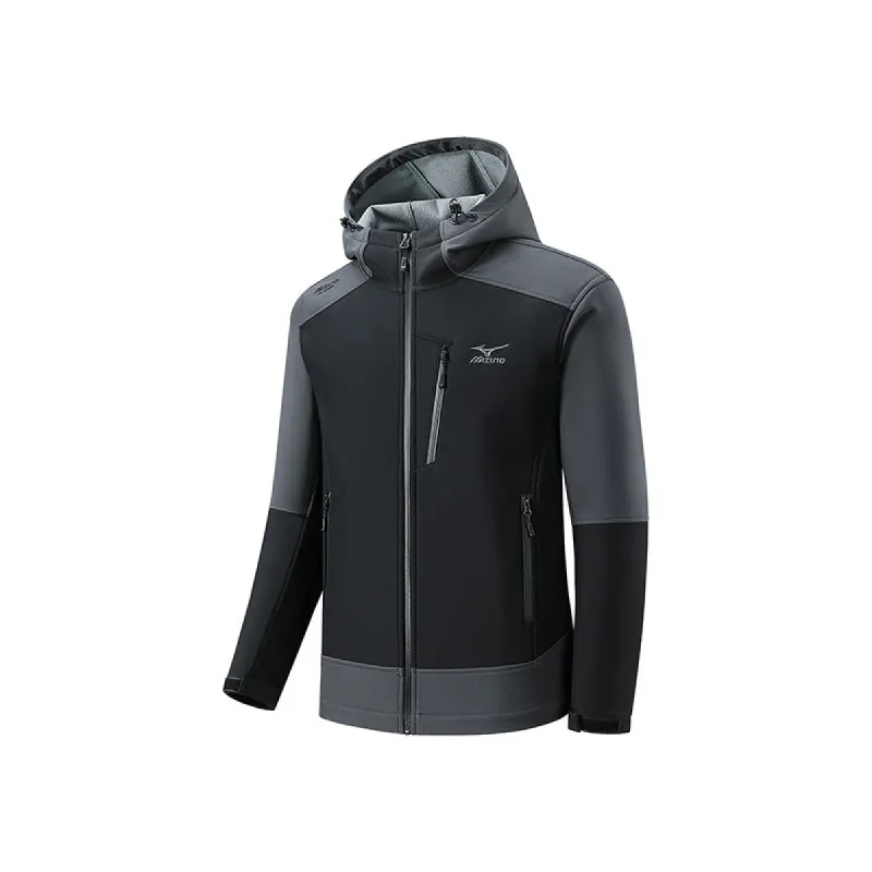 Mizuno Logo Warm Jacket 'Black Grey' A2CE3506 sold by KicksCrew