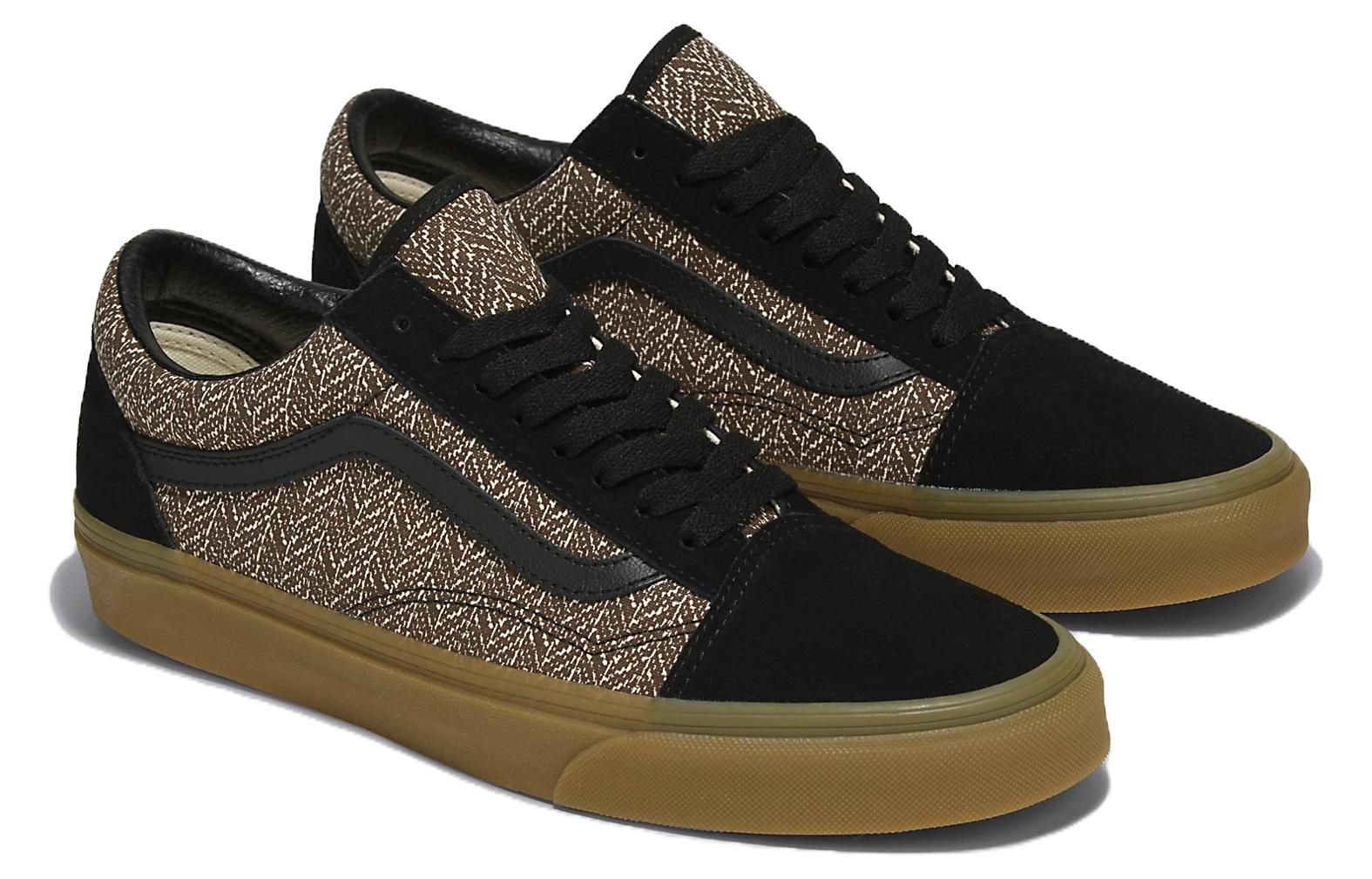 Herringbone Lace Old Skool Black Bone Vans Old Skool Herringbone