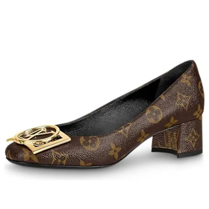 (WMNS) LOUIS VUITTON LV Madeleine Block Heels 'Brown Monogram' 1A8NCJ sold by KicksCrew