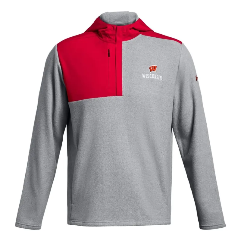 Under Armour University of Wisconsin-Madison Fleece Collegiate Hoodie 'Grey Red' 5120631-834 sold by KicksCrew