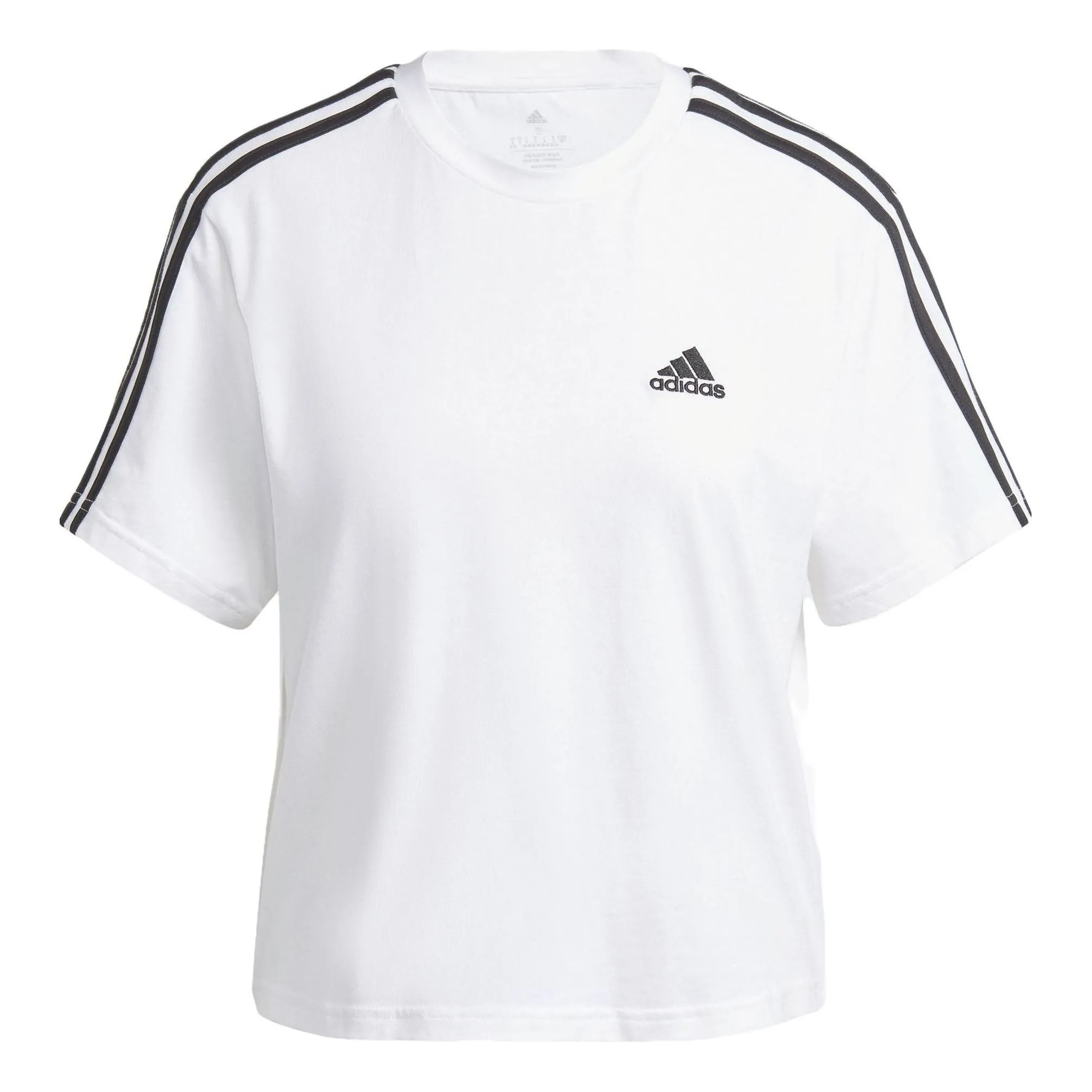(WMNS) adidas Essentials 3-Stripes Single Jersey Crop Top Asia Sizing 'White' HR4915 sold by KicksCrew