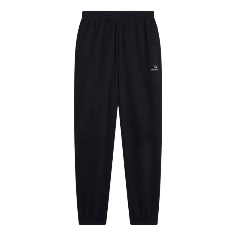 Balenciaga Sporty B Stretch Knee Sweatpants 'Black White' 675244TLVA11070 sold by KicksCrew
