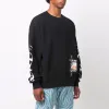 HERON PRESTON HP Brush Crewneck Sweatshirt 'Black White' HMBA016F21JER0051001 sold by KicksCrew