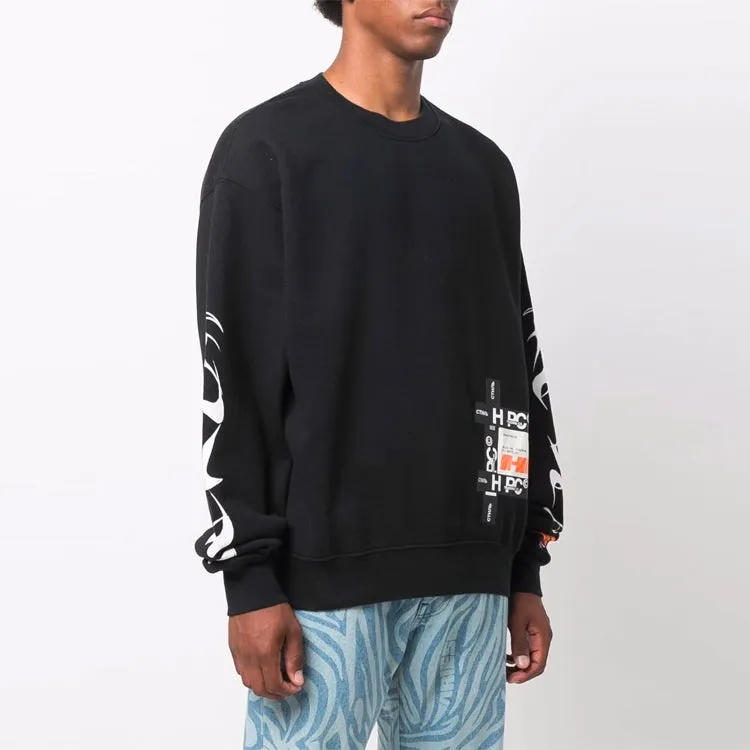 HERON PRESTON HP Brush Crewneck Sweatshirt 'Black White' HMBA016F21JER0051001 sold by KicksCrew product image thumbnail 3