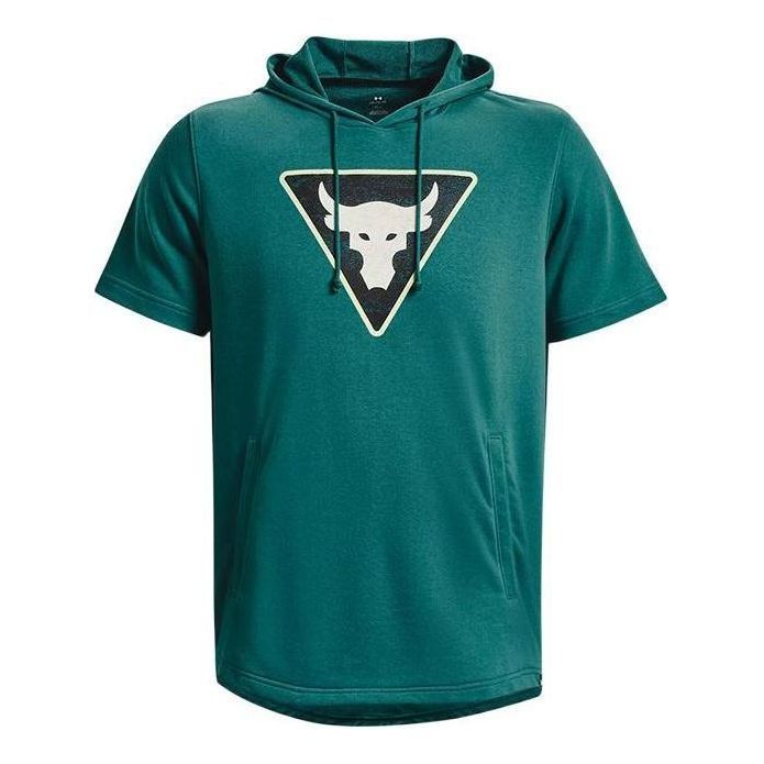 Under Armour Project Rock Terry Short Sleeve Hoodie 'Teal' 1378019-722 sold by KicksCrew
