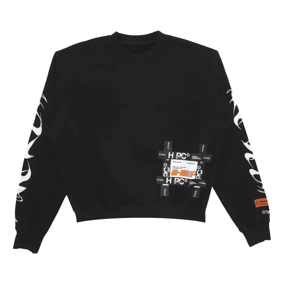 HERON PRESTON HP Brush Crewneck Sweatshirt 'Black White' HMBA016F21JER0051001 sold by KicksCrew