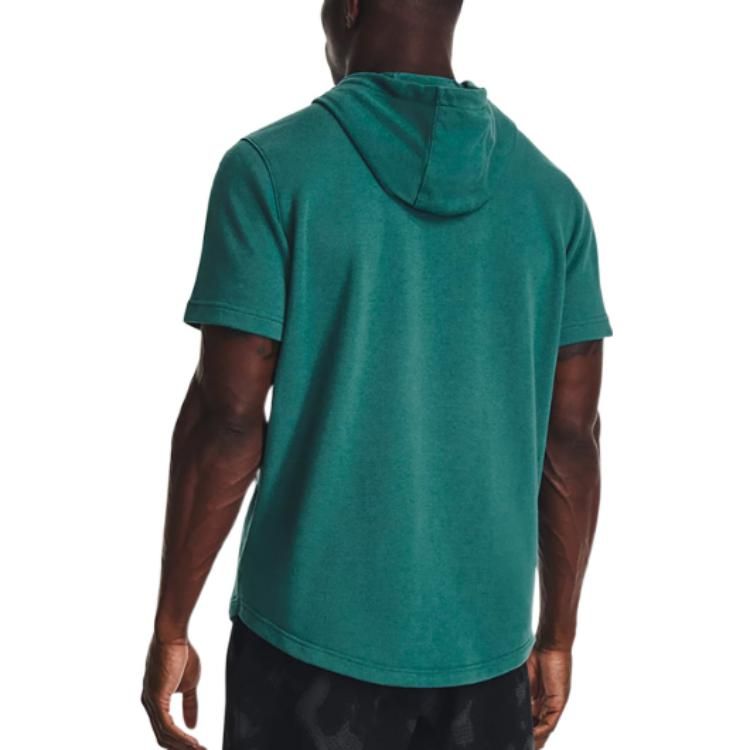 Under Armour Project Rock Terry Short Sleeve Hoodie 'Teal' 1378019-722 sold by KicksCrew product image thumbnail 4