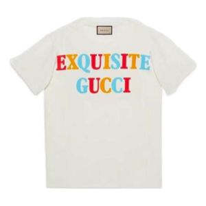 (WMNS) GUCCI T-Shirt 'Off White' 717422-XJEXG-9095 sold by KicksCrew
