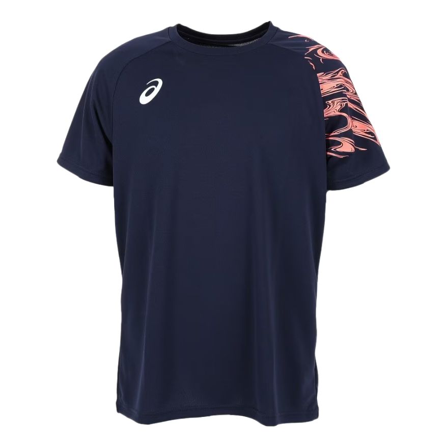 Asics Dry Print Short Sleeve T-Shirt 'Midnight Blazing Coral' 2051A328-400 sold by KicksCrew