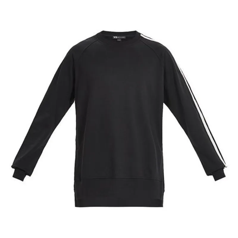Adidas Y-3 3-Stripes French Terry Crew Sweatshirt 'Black' FJ0388 sold by KicksCrew