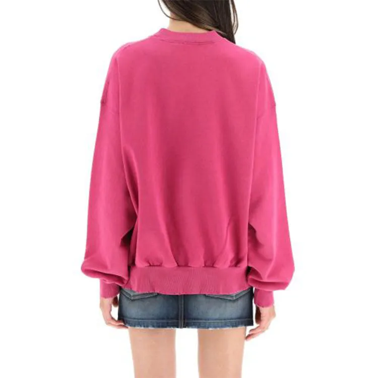 (WMNS) Balenciaga Script Logo Crewneck Sweatshirt 'Dark Fuchsia' 697869TMVB50507 sold by KicksCrew product image thumbnail 5