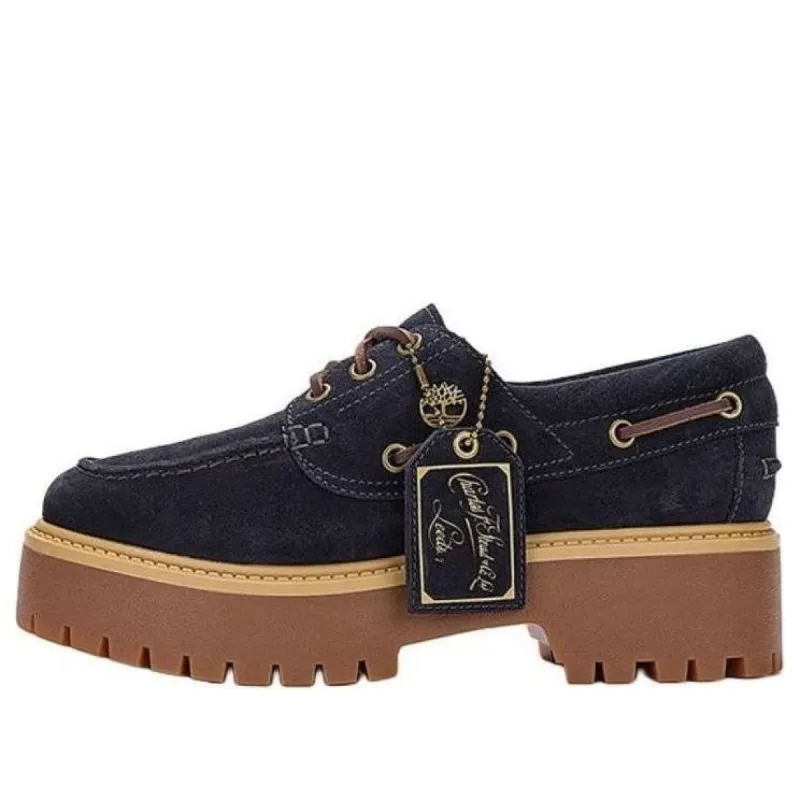(WMNS) Timberland C.F. STEAD Indigo Suede Stone Street Platform Boat Shoes 'Dark Blue Suede' A62MZ made by Timberland