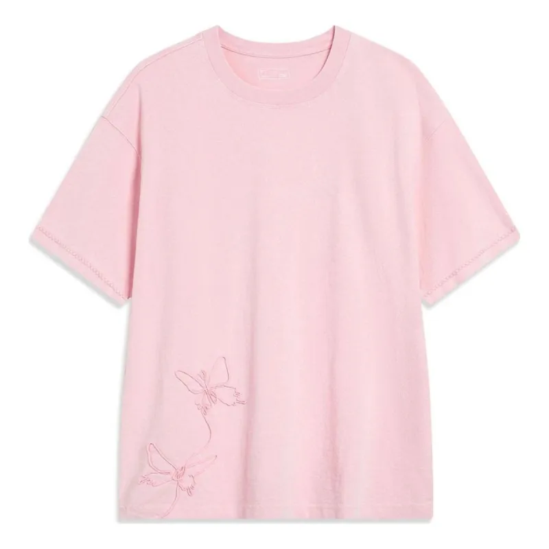 Li-Ning Chinese Culture Floral Graphic T-shirt 'Pink' AHST219-2 sold by KicksCrew