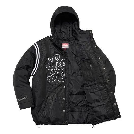 Supreme x Mitchell & Ness Quilted Sports Jacket 'Black White' SUP-SS22-627 sold by KicksCrew product image thumbnail 3