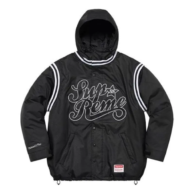 Supreme x Mitchell & Ness Quilted Sports Jacket 'Black White' SUP-SS22-627 sold by KicksCrew
