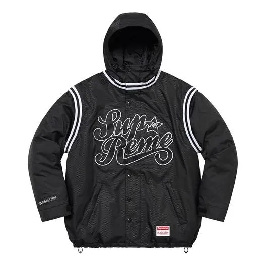 Supreme x Mitchell & Ness Quilted Sports Jacket 'Black White' SUP-SS22-627 sold by KicksCrew