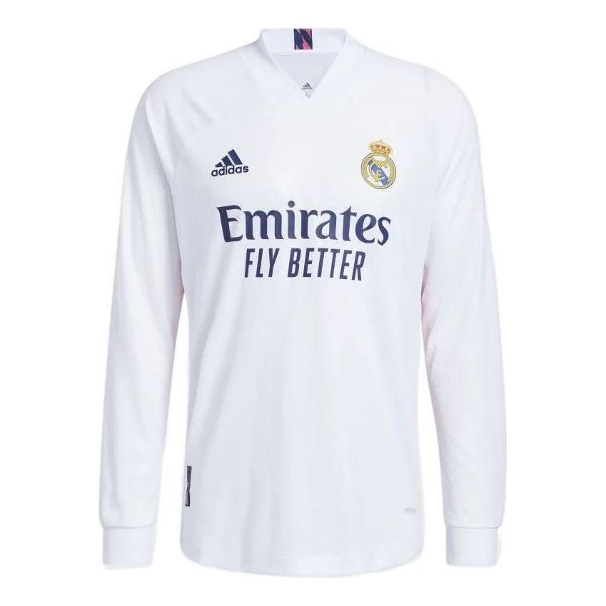 adidas Real Madrid 20/21 Authentic Home Long Sleeve Jersey 'White Navy' FQ7488 sold by KicksCrew