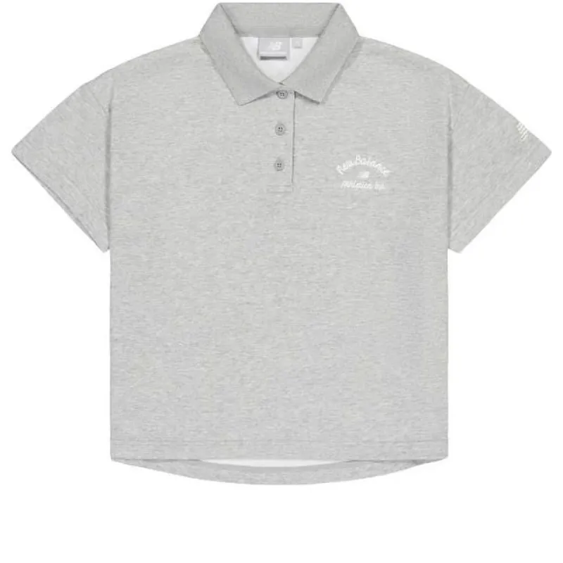 (WMNS) New Balance Polo T-Shirt 'Grey' NFE22252-MGR sold by KicksCrew