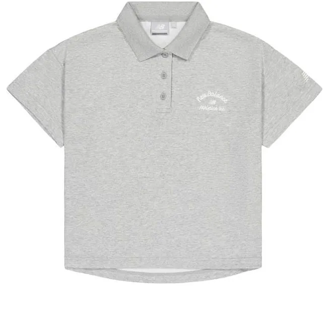 (WMNS) New Balance Polo T-Shirt 'Grey' NFE22252-MGR sold by KicksCrew