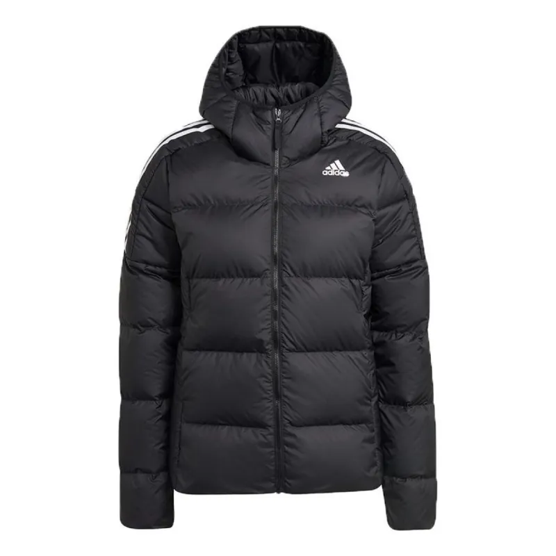 (WMNS) adidas Essentials Midweight Down Hooded Jacket 'Black' GT9175 sold by KicksCrew