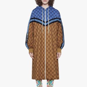 (WMNS) Gucci Technical Jersey GG Long Jacket 'Blue Camel' 550604-XJADG-2144 sold by KicksCrew