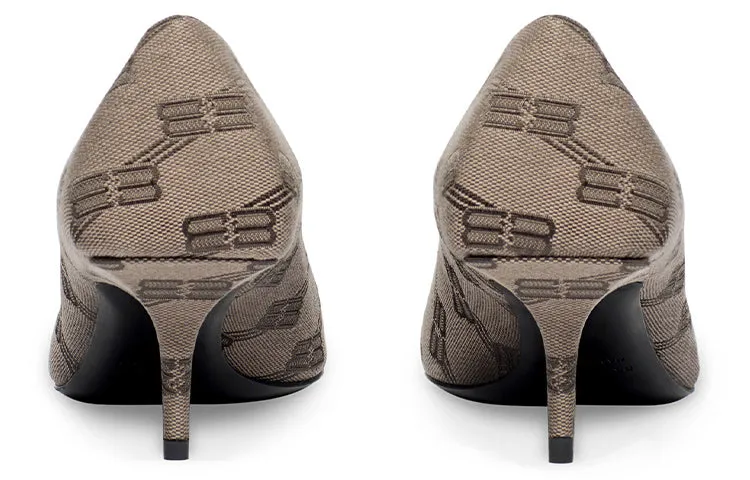 (WMNS) Balenciaga 60mm Square Knife BB Monogram pumps 'Tan' 707353W2I103020 sold by KicksCrew product image thumbnail 4