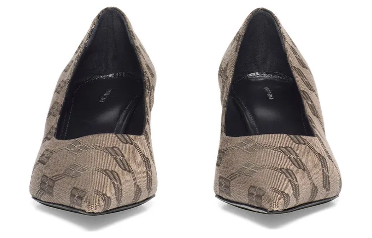 (WMNS) Balenciaga 60mm Square Knife BB Monogram pumps 'Tan' 707353W2I103020 sold by KicksCrew product image thumbnail 3