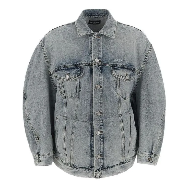 Balenciaga Twisted Sleeve Denim Jacket 'Blue Skies' 706654TDW144824 sold by KicksCrew