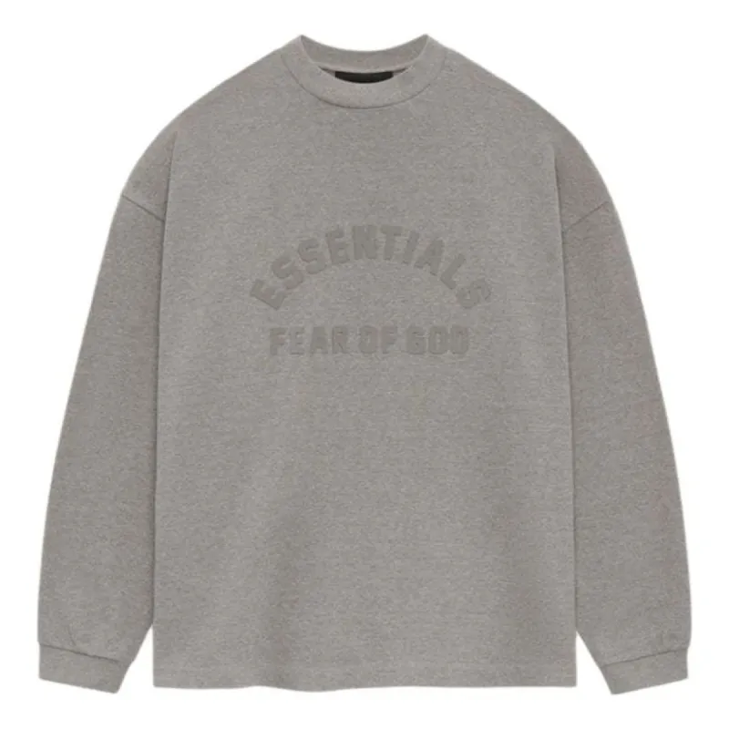Fear of God Essentials Heavy Long-Sleeve T-shirt 'Heather Grey' 125SU242011F sold by KicksCrew