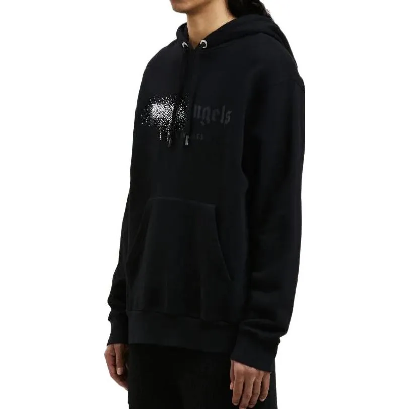 Palm Angels Fw22 Rhinestone Sprayed Hoodie 'Black' PMBB003F22FLE0011010 sold by KicksCrew product image thumbnail 3