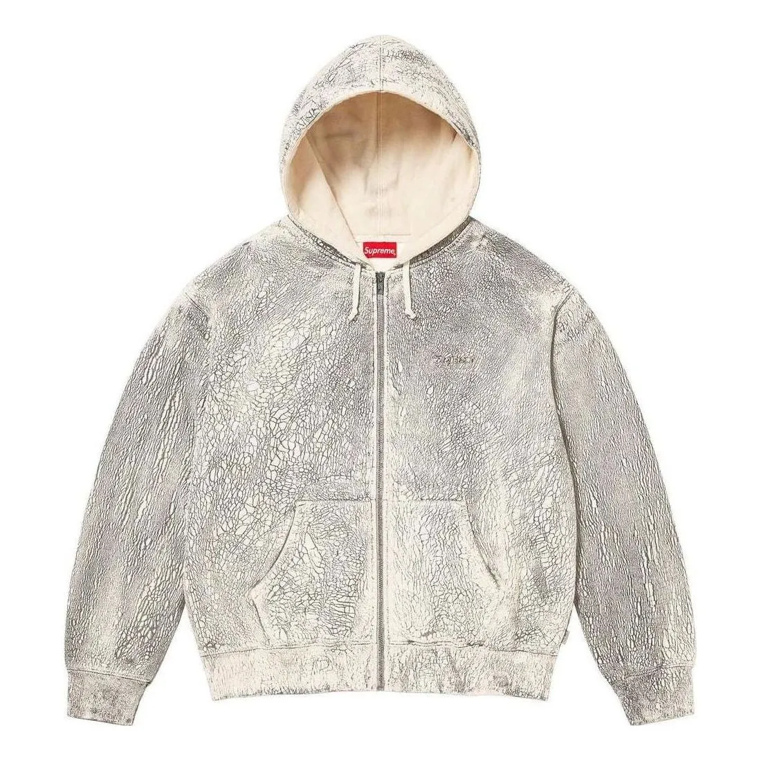 Supreme Crackle Zip Up Hooded Sweatshirt 'White Black' SUP-FW23-064 sold by KicksCrew