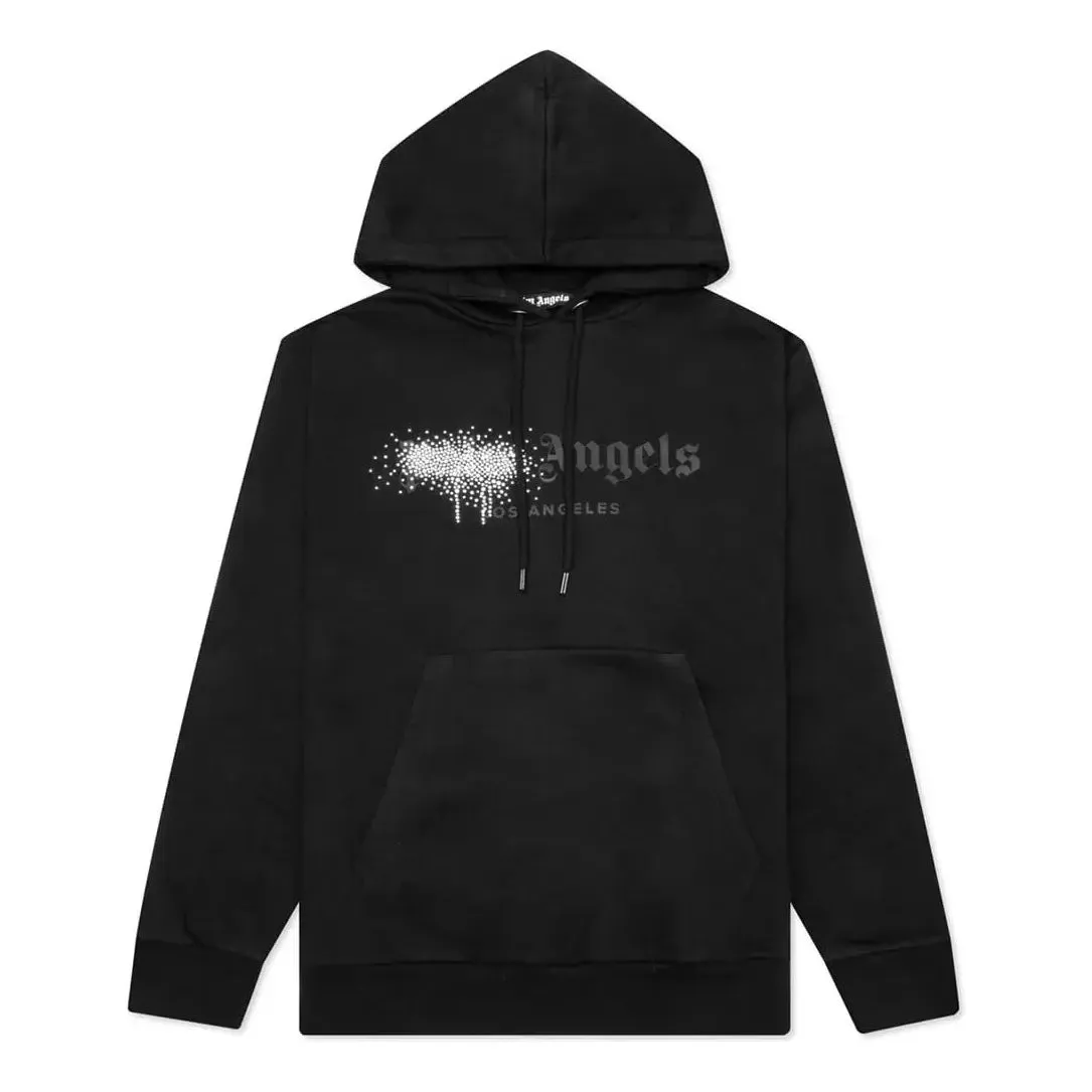 Palm Angels Fw22 Rhinestone Sprayed Hoodie 'Black' PMBB003F22FLE0011010 sold by KicksCrew