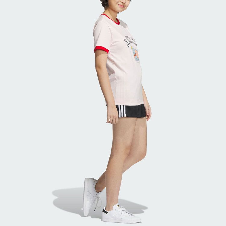 WMNS) adidas originals x disney Logo T-Shirts 'Pink' IN1064