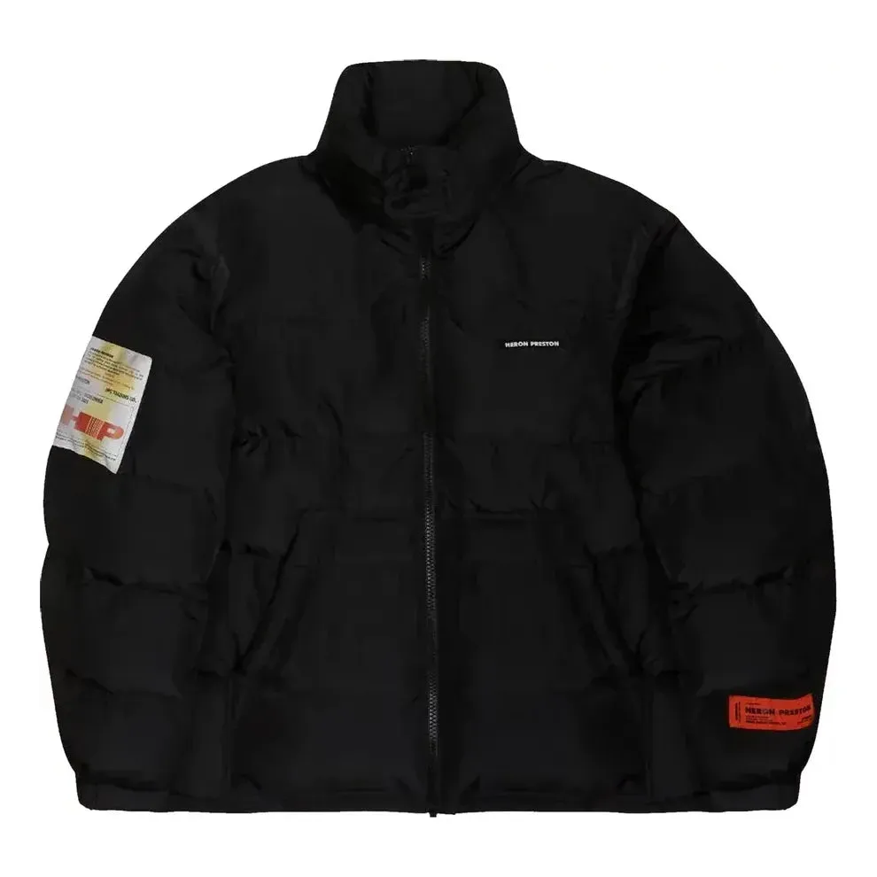 HERON PRESTON Label Nylon Puffer Jacket 'Black' HMED008F21FAB0011000 sold by KicksCrew