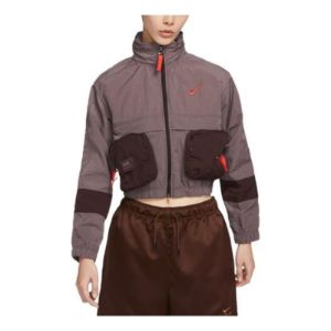 (WMNS) Nike AS NSW City Utility Woven Jacket 'Burgundy' DV8035-291 sold by KicksCrew