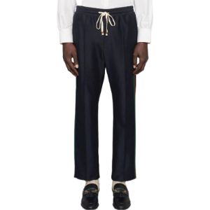 Gucci Cotton Trouser With Web 'Navy Blue' 668500-Z8AQZ-4433 sold by KicksCrew