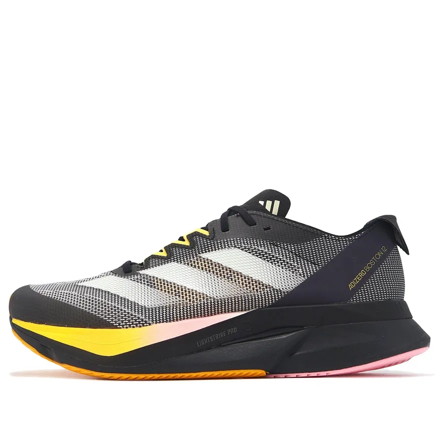 adidas Adizero Boston 12 'Black Yellow Pink' IF9212 sold by KicksCrew