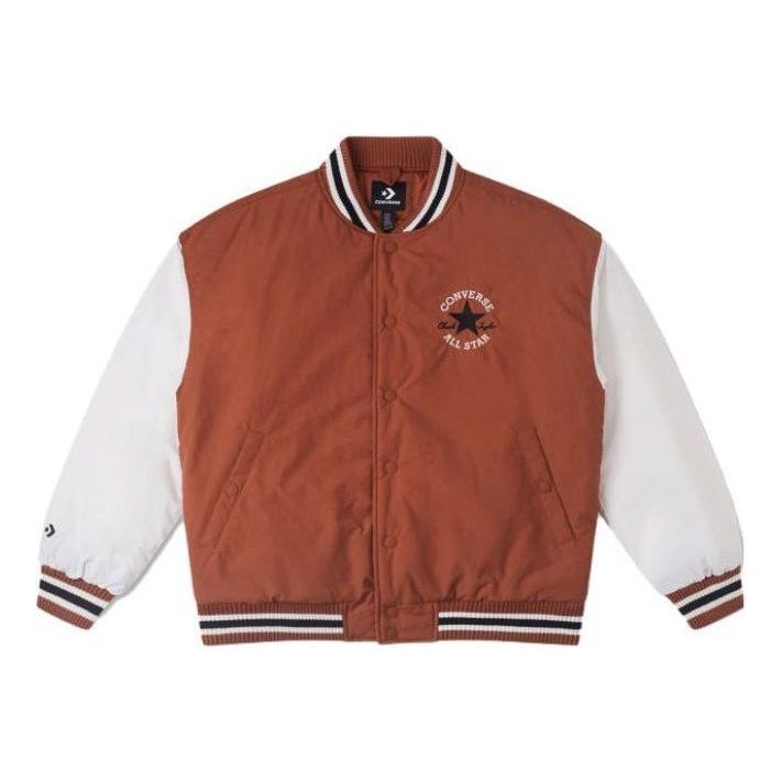 Converse Padded Baseball Jacket 'White Brown' 10025261-A02 sold by KicksCrew