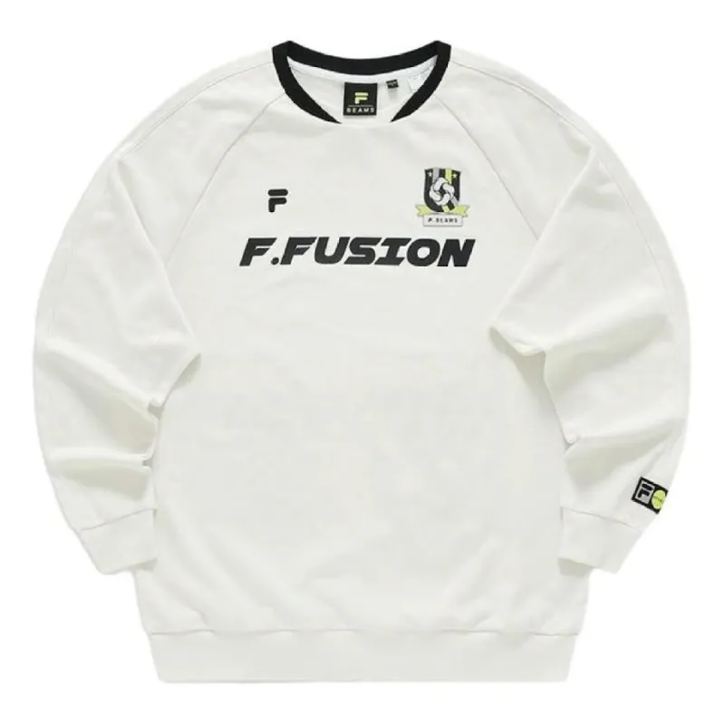 FILA FUSION x BEAMS Letter Printed Sweater 'White Black' T11U349203F-IV sold by KicksCrew