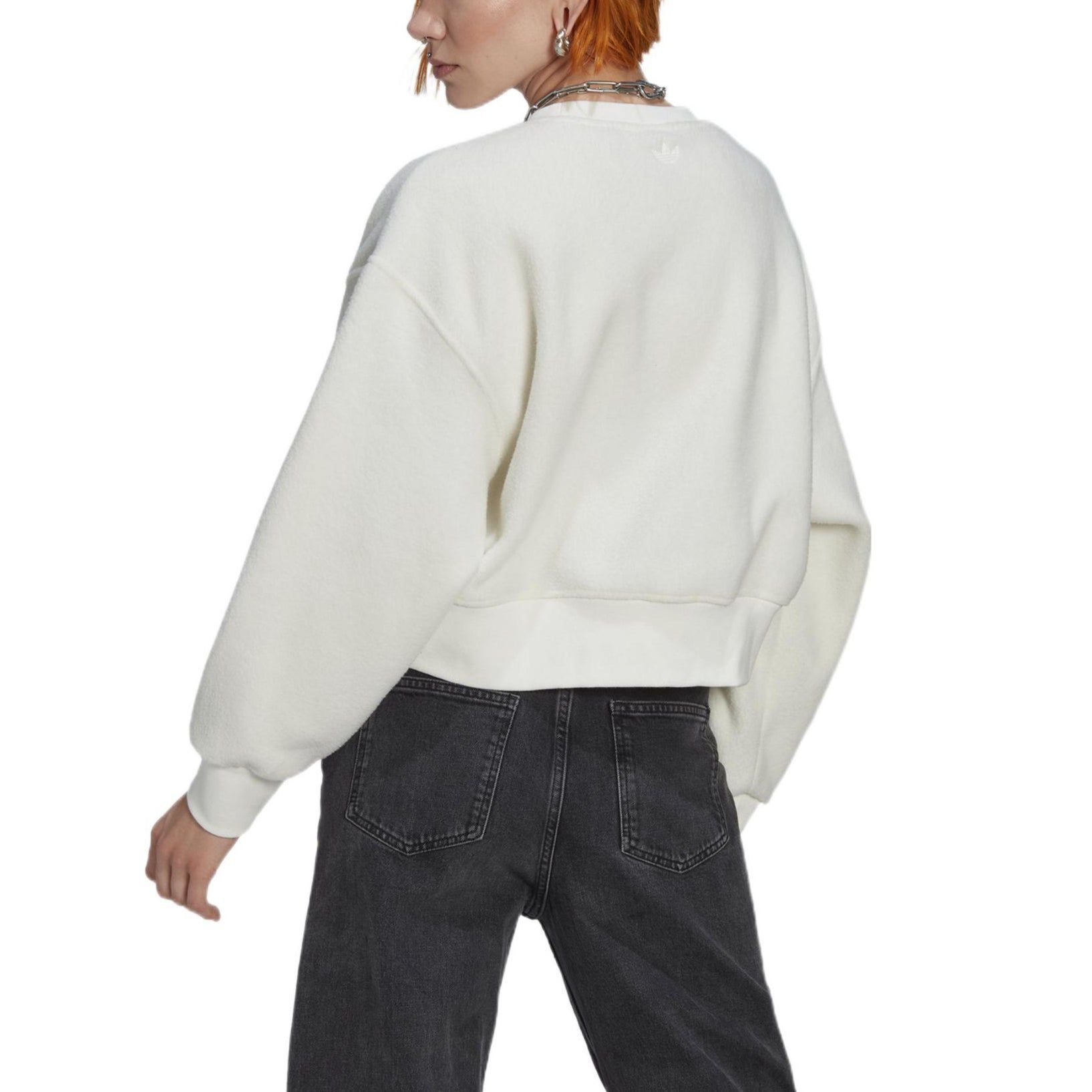 (WMNS) Adidas Originals Graphic Polar Fleece Sweatshirts 'White' HM1608 sold by KicksCrew product image thumbnail 4