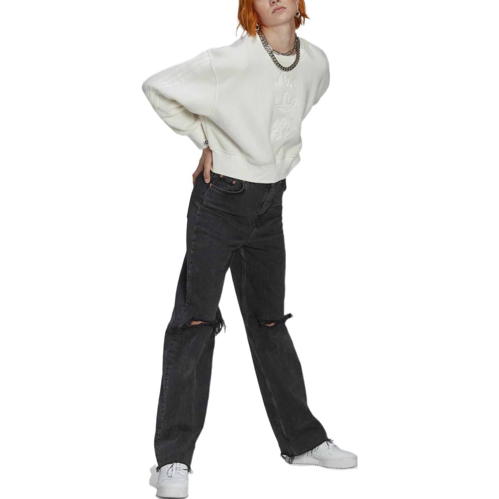 (WMNS) Adidas Originals Graphic Polar Fleece Sweatshirts 'White' HM1608 sold by KicksCrew product image thumbnail 2