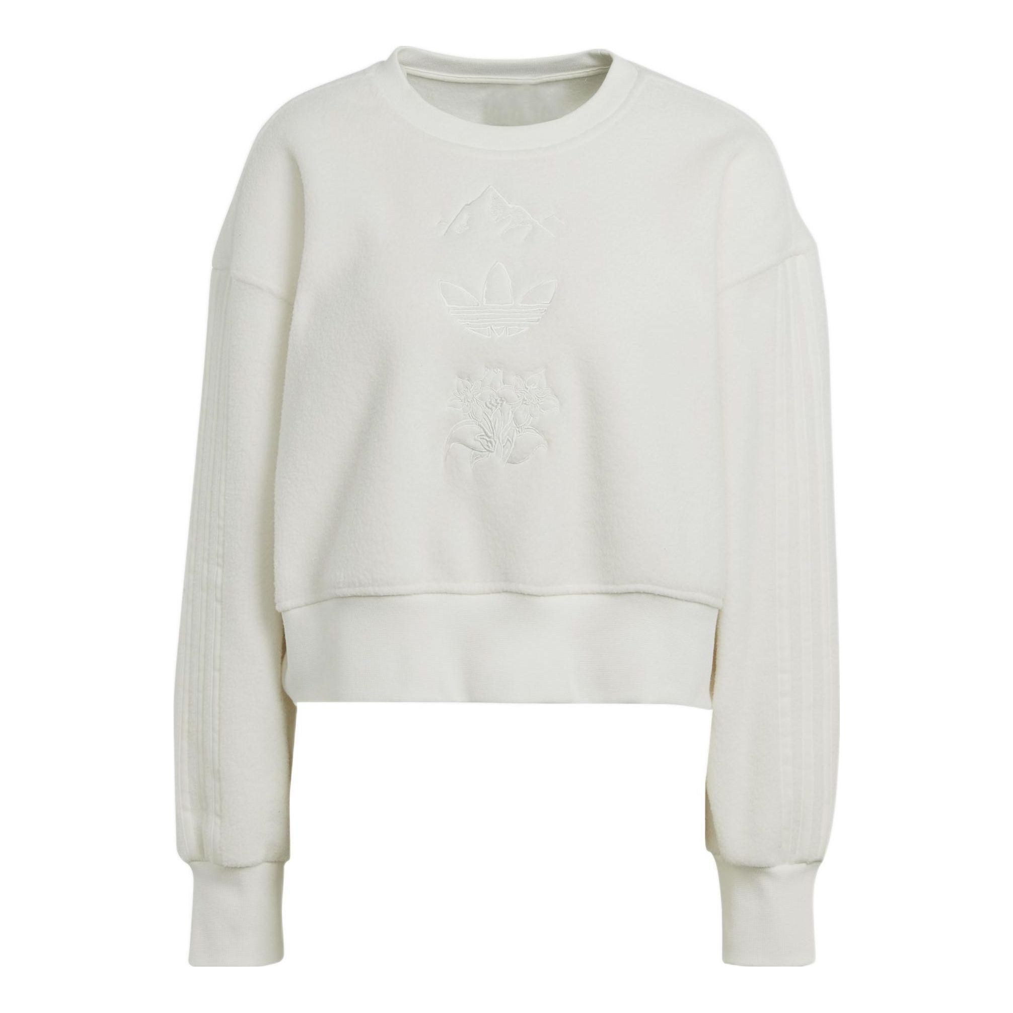 (WMNS) Adidas Originals Graphic Polar Fleece Sweatshirts 'White' HM1608 sold by KicksCrew