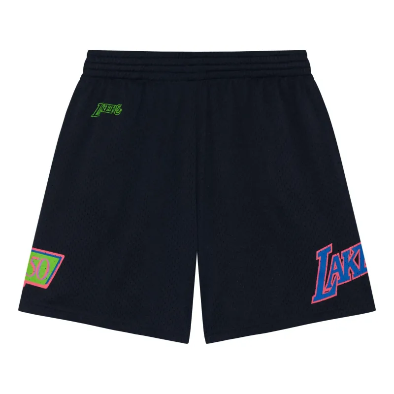 Mitchell & Ness x NBA Color Bomb Shorts 'Los Angeles Lakers' BMMSDP22082-LALBLCK sold by KicksCrew
