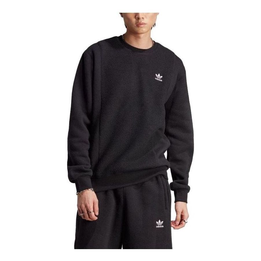 Adidas Originals Essentials+ Trefoil Reverse Material Crew Sweatshirt 'Black' II5800 sold by KicksCrew