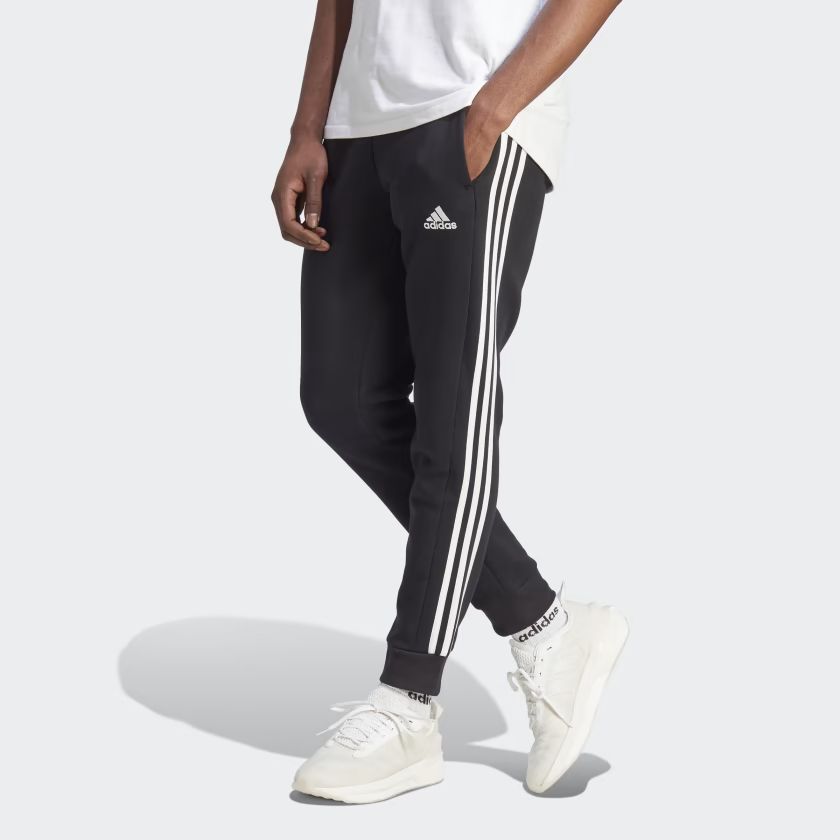 Adidas Essentials Fleece 3-Stripes Tapered Cuff Joggers 'Black White' IB4030 sold by KicksCrew product image thumbnail 3